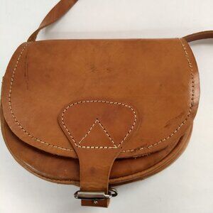 Frances Denney Leather Purse Bag Mini Saddlebag Crossbody Strap  Buckle Closure